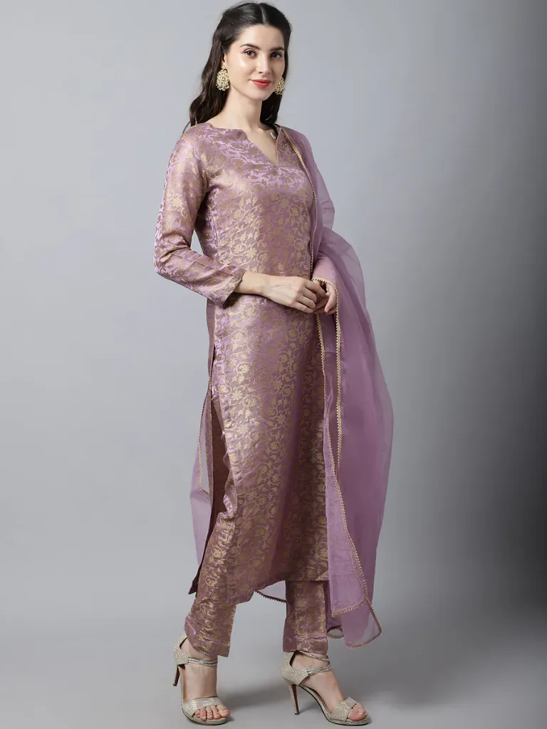 anokherang-combos-lilac-charm-brocade-straight-kurti-with-straight-pants-and-organza-dupatta-37958423576825.webp
