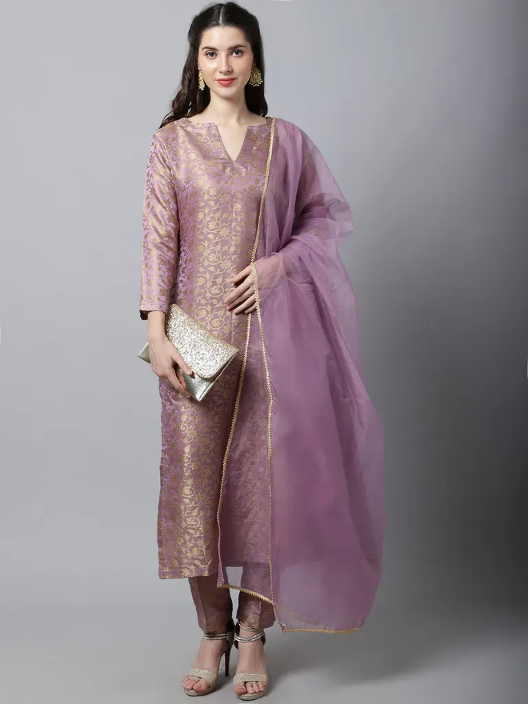 anokherang-combos-lilac-charm-brocade-straight-kurti-with-straight-pants-and-organza-dupatta-37958423511289.webp